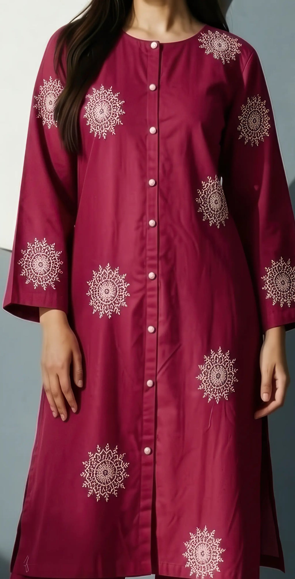 Sufaid Rib Lawn - Embroidered shirt - 2pc