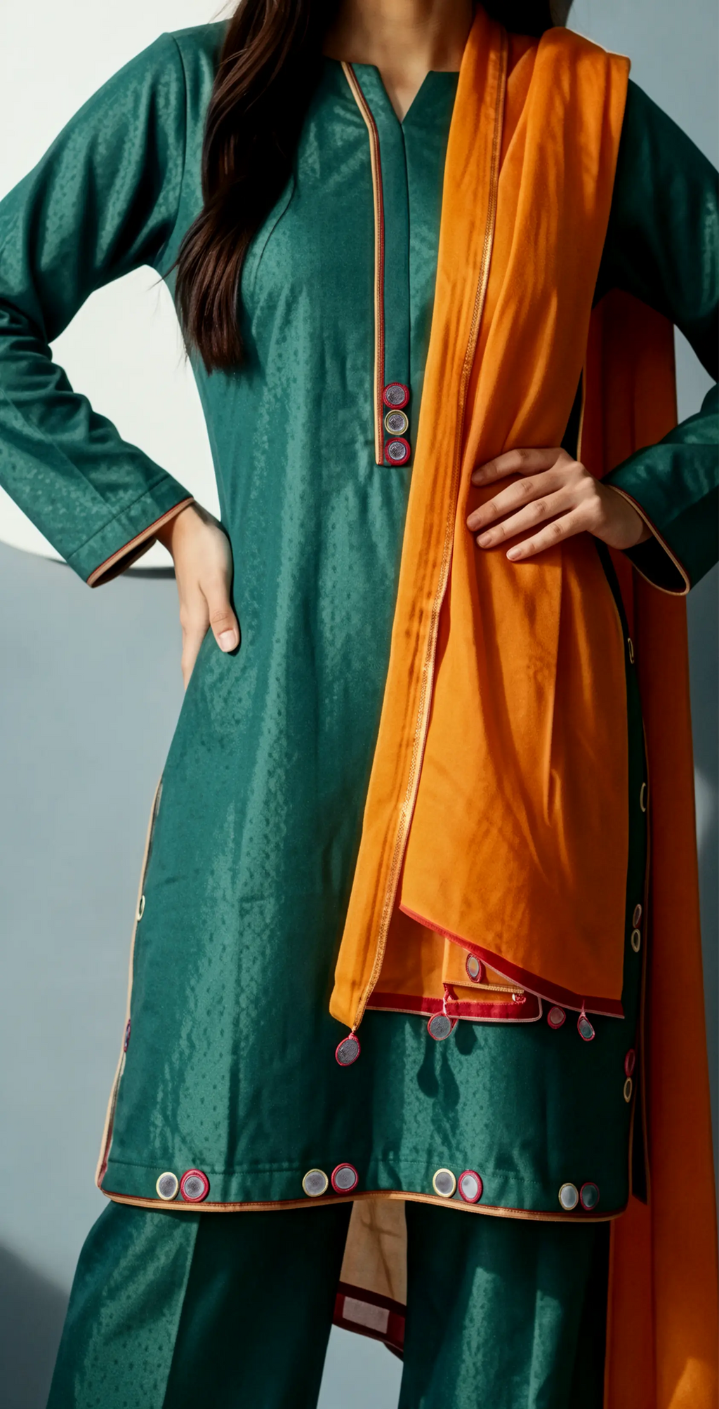 Sufaid Dobby Masoori -Stitched- Embroidered 3pc