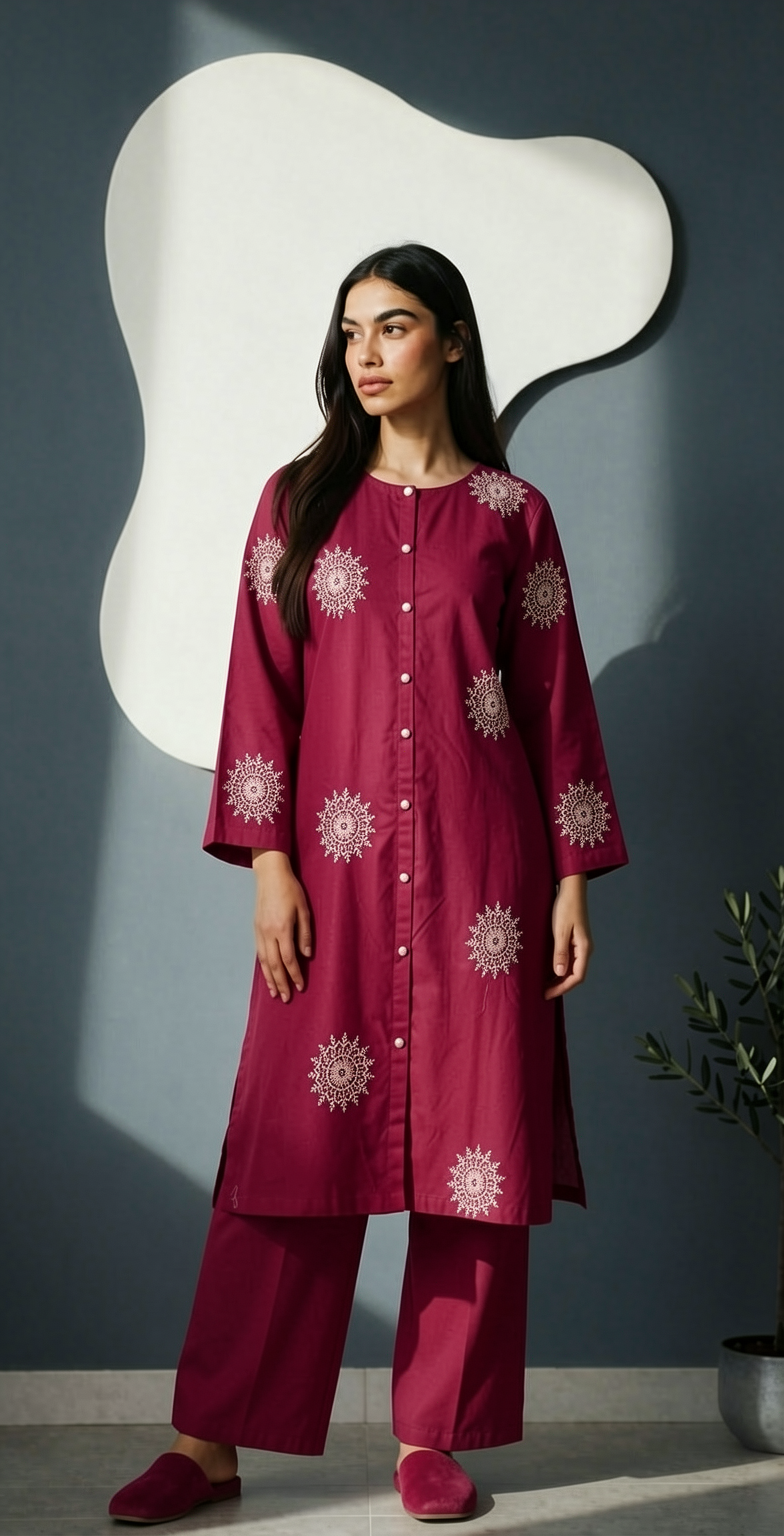 Sufaid Rib Lawn - Embroidered shirt - 2pc