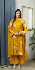 Mustard Rib Lawn Embroidered - Stitched 3 Piece