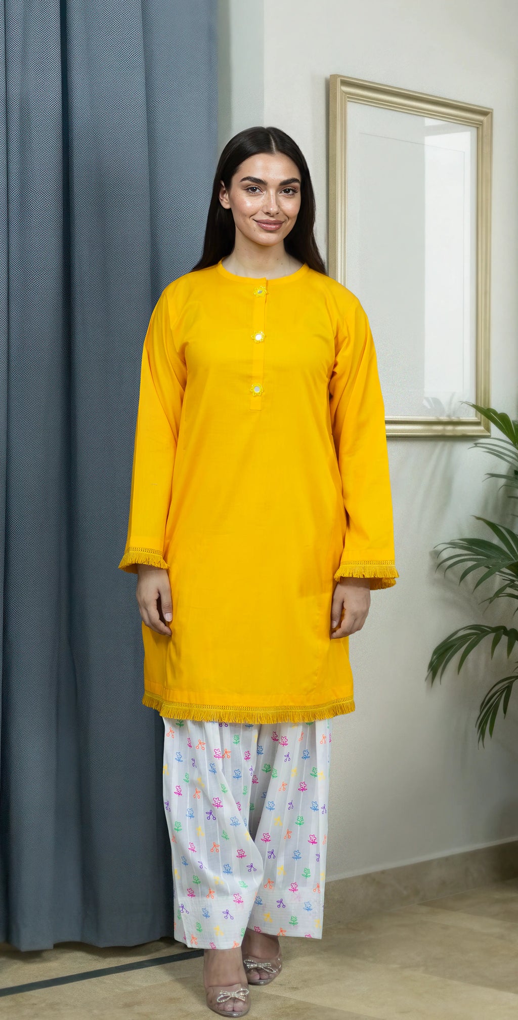 Everyday Yellow Kurta Set - Stitched