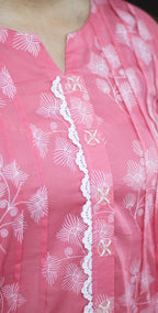 Peach Block Print Set – Stitched 2 Piece