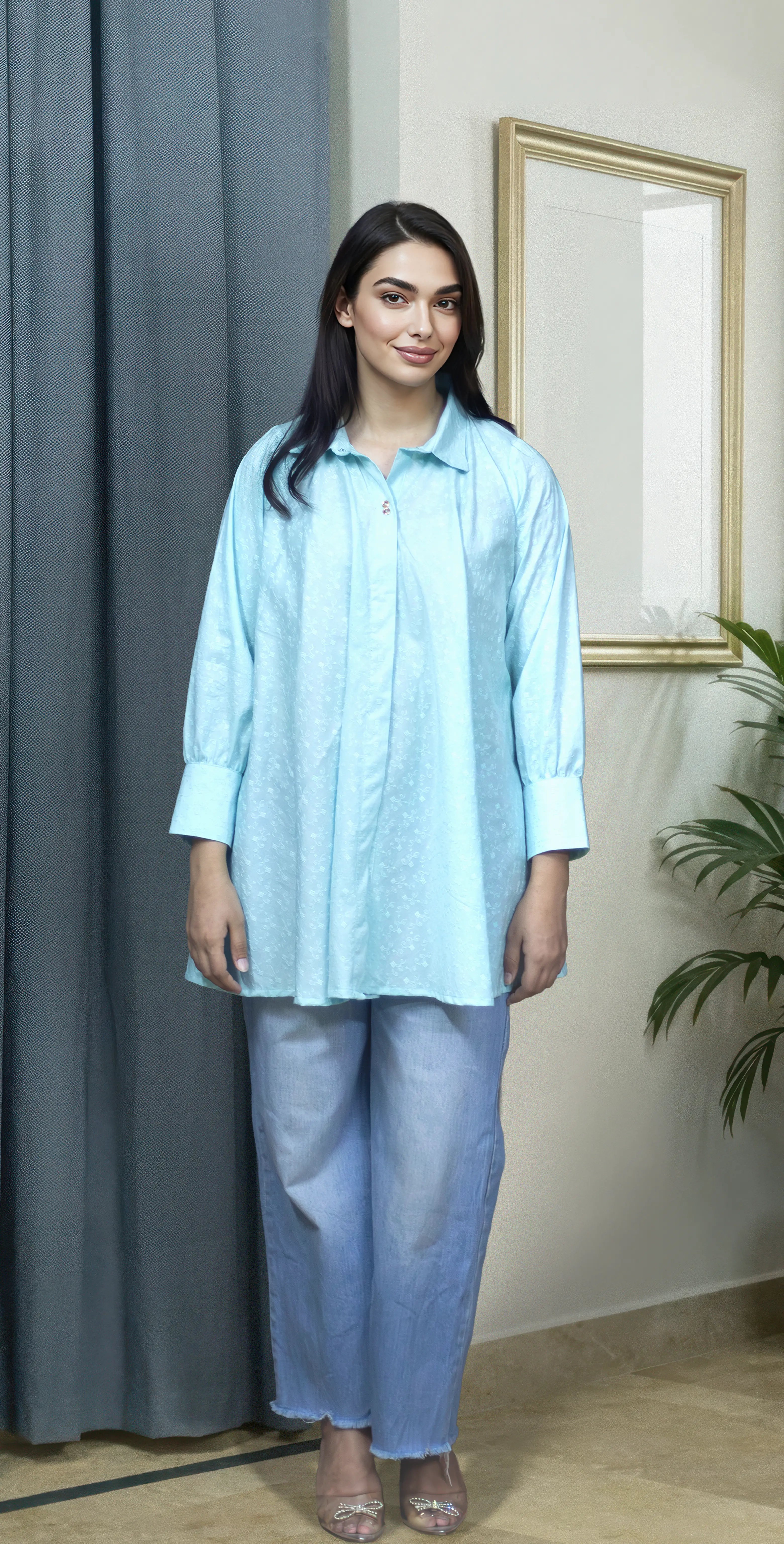 Ice Blue Chicken Kari Everyday Top - Stitched 1 Piece