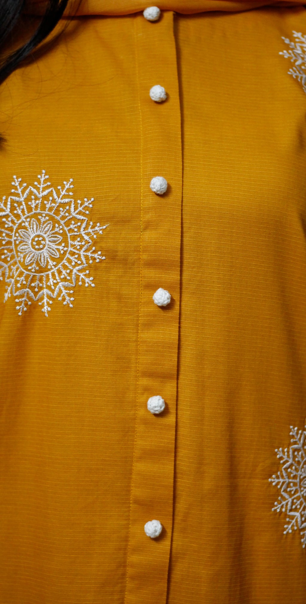 Mustard Rib Lawn Embroidered - Stitched 3 Piece
