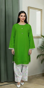 Everyday Parrot Green Kurta Set - Stitched