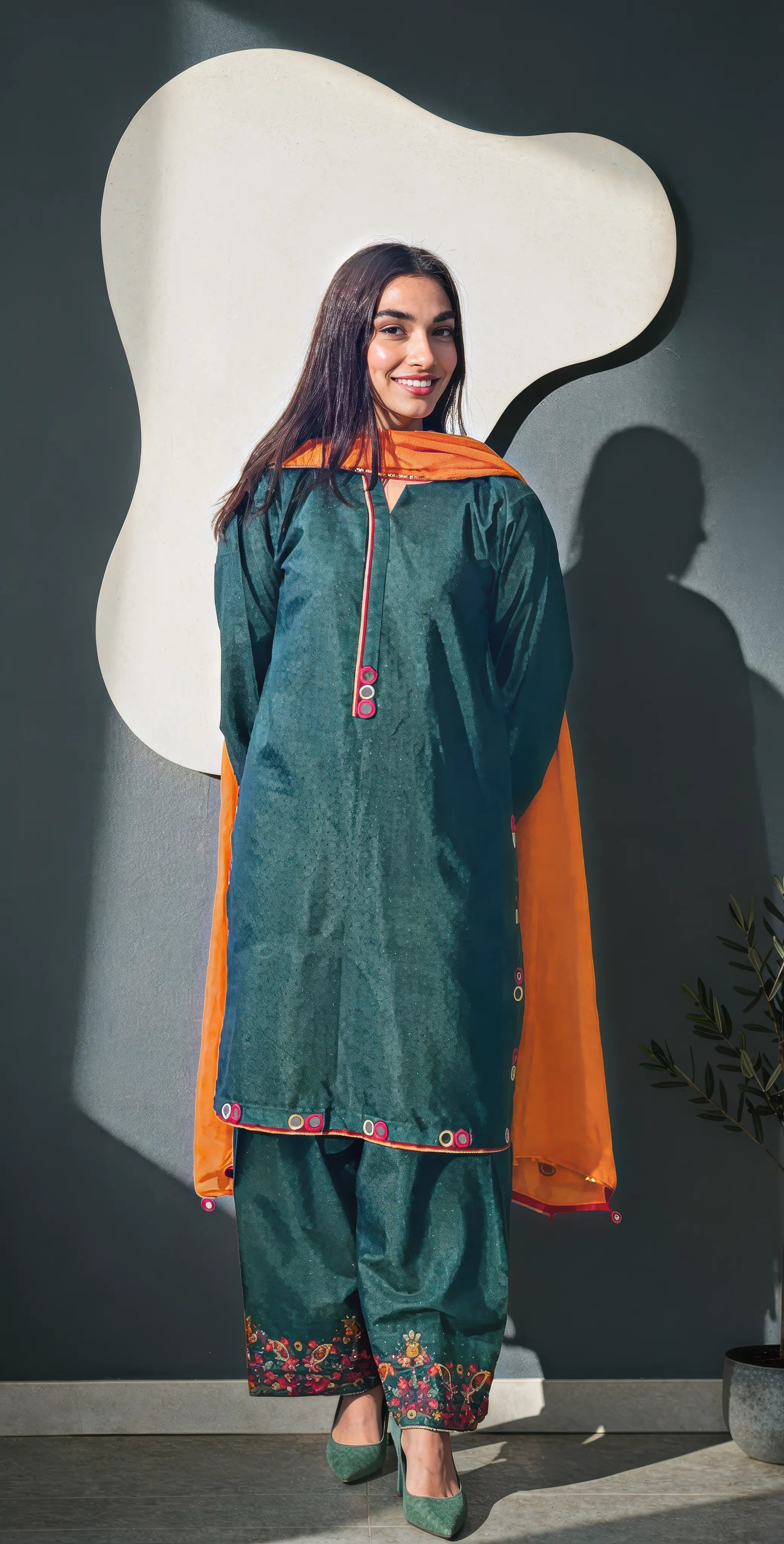 Sufaid Dobby Masoori -Stitched- Embroidered 3pc