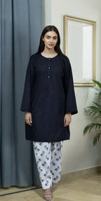 Everyday Black Kurta Set - Stitched 2 Piece