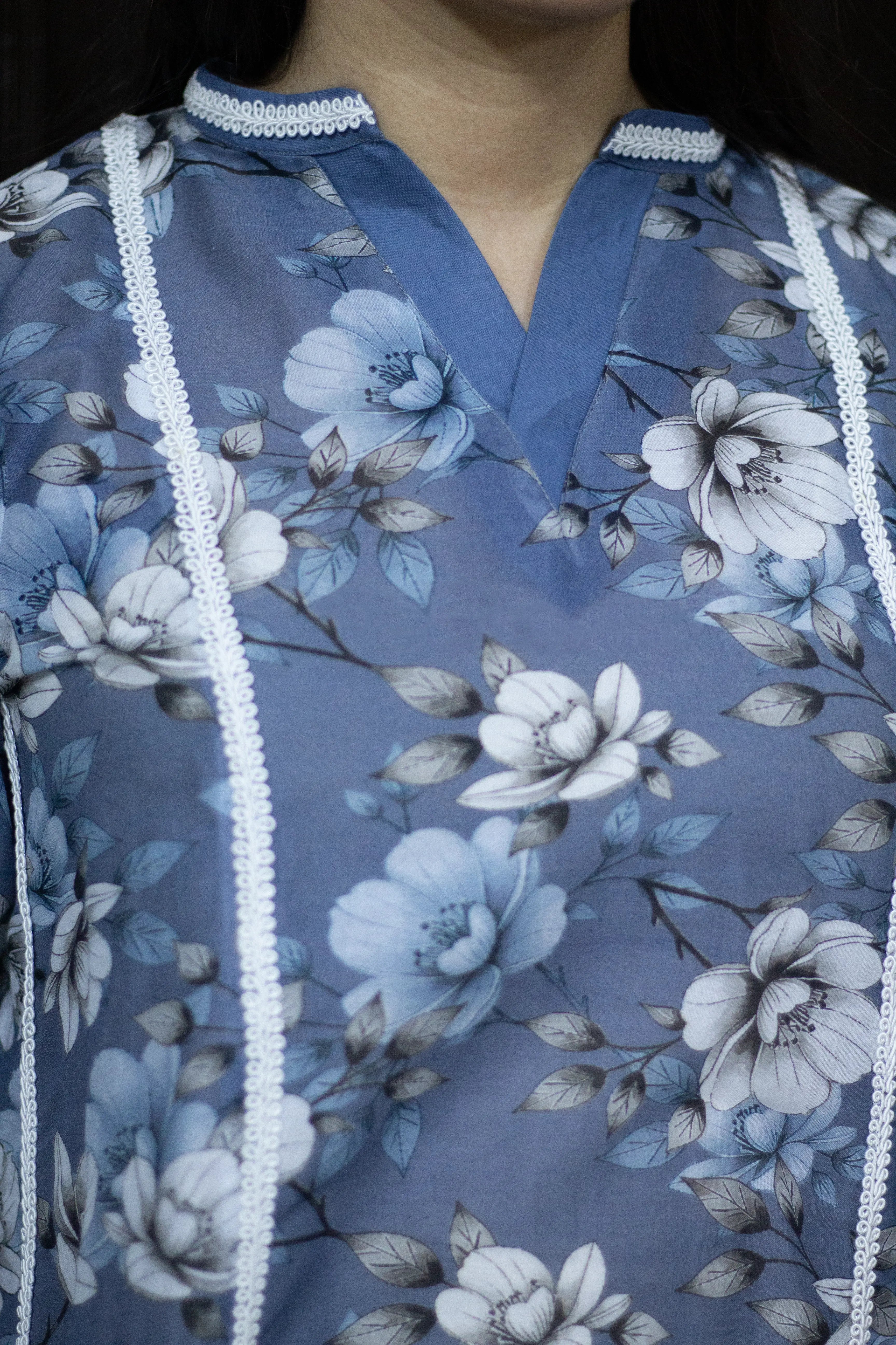 Grey Digital Lawn - Stitched 2 Piece