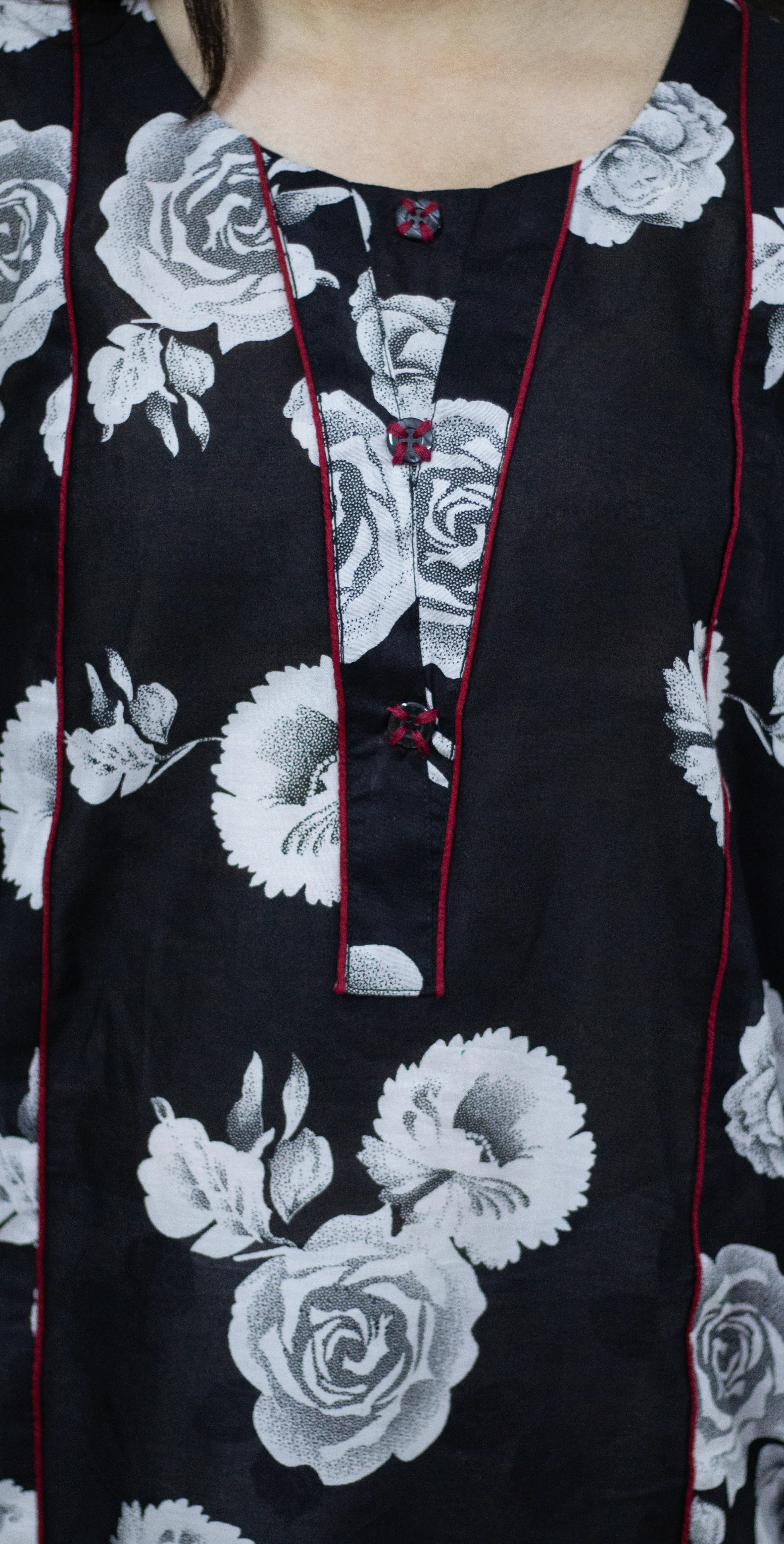 Black And White Digital Lawn -Stitched 2 Piece