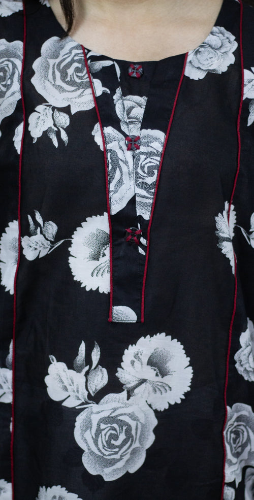 Black And White Digital Lawn -Stitched 2 Piece