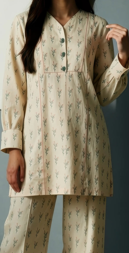 Sufaid Digital Lawn - Stitched 2 pc