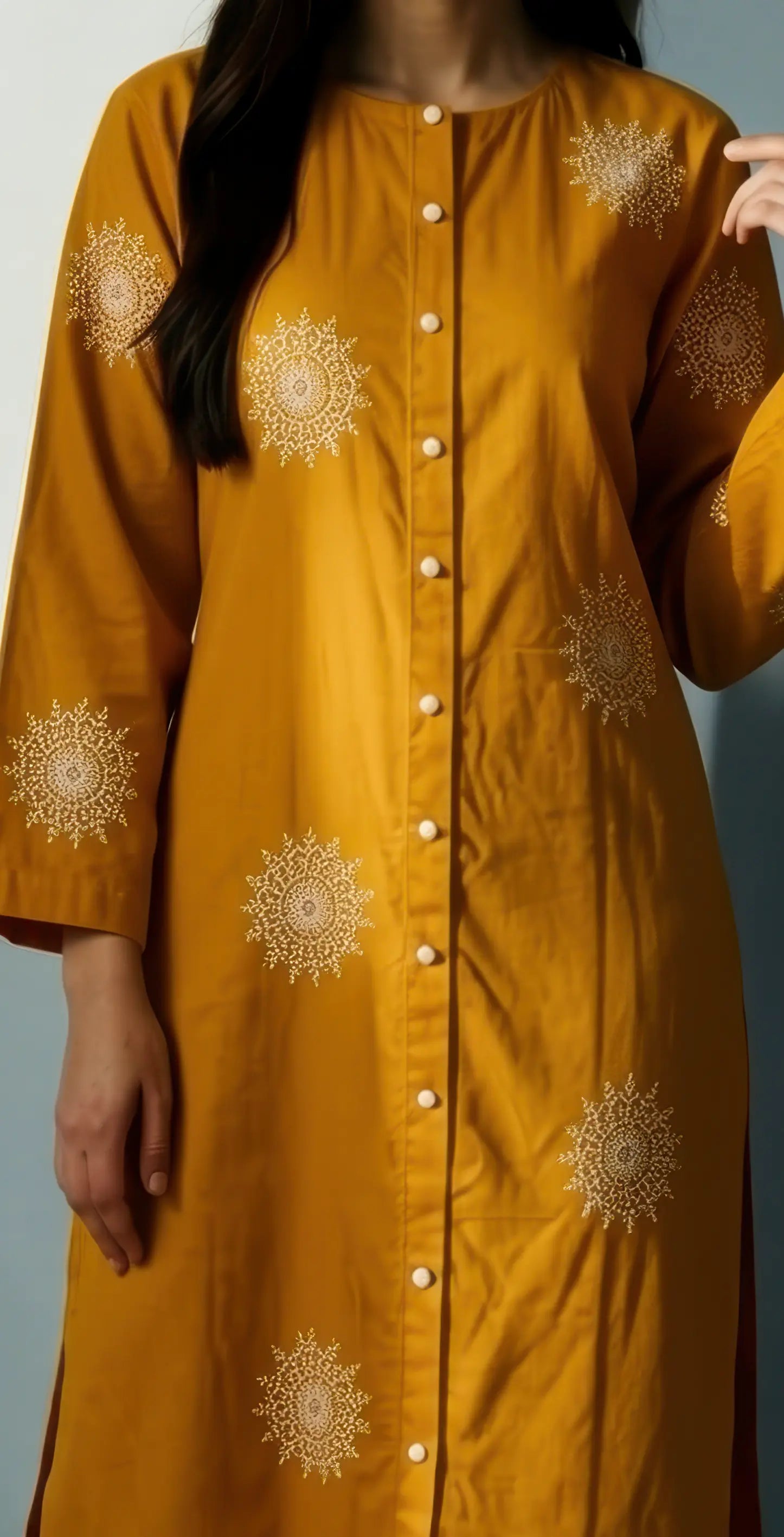 Sufaid Rib Lawn - Embroidered shirt - 2pc