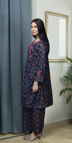 Black Premium Print Lawn  - Stitched 2 Piece