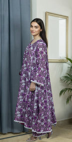 Mauve Purple Digital Lawn - Stitched 2 Piece