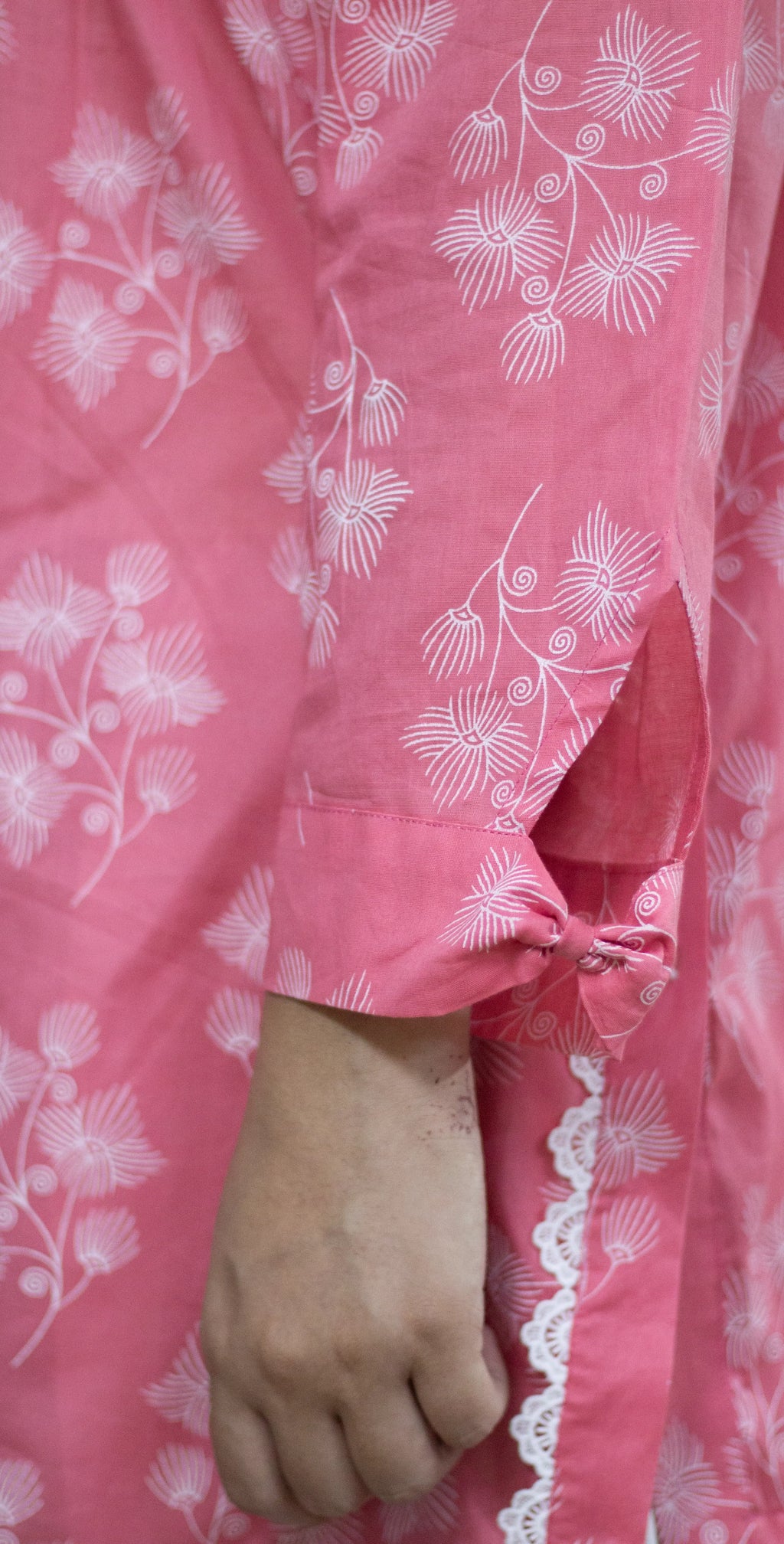 Peach Block Print Set – Stitched 2 Piece