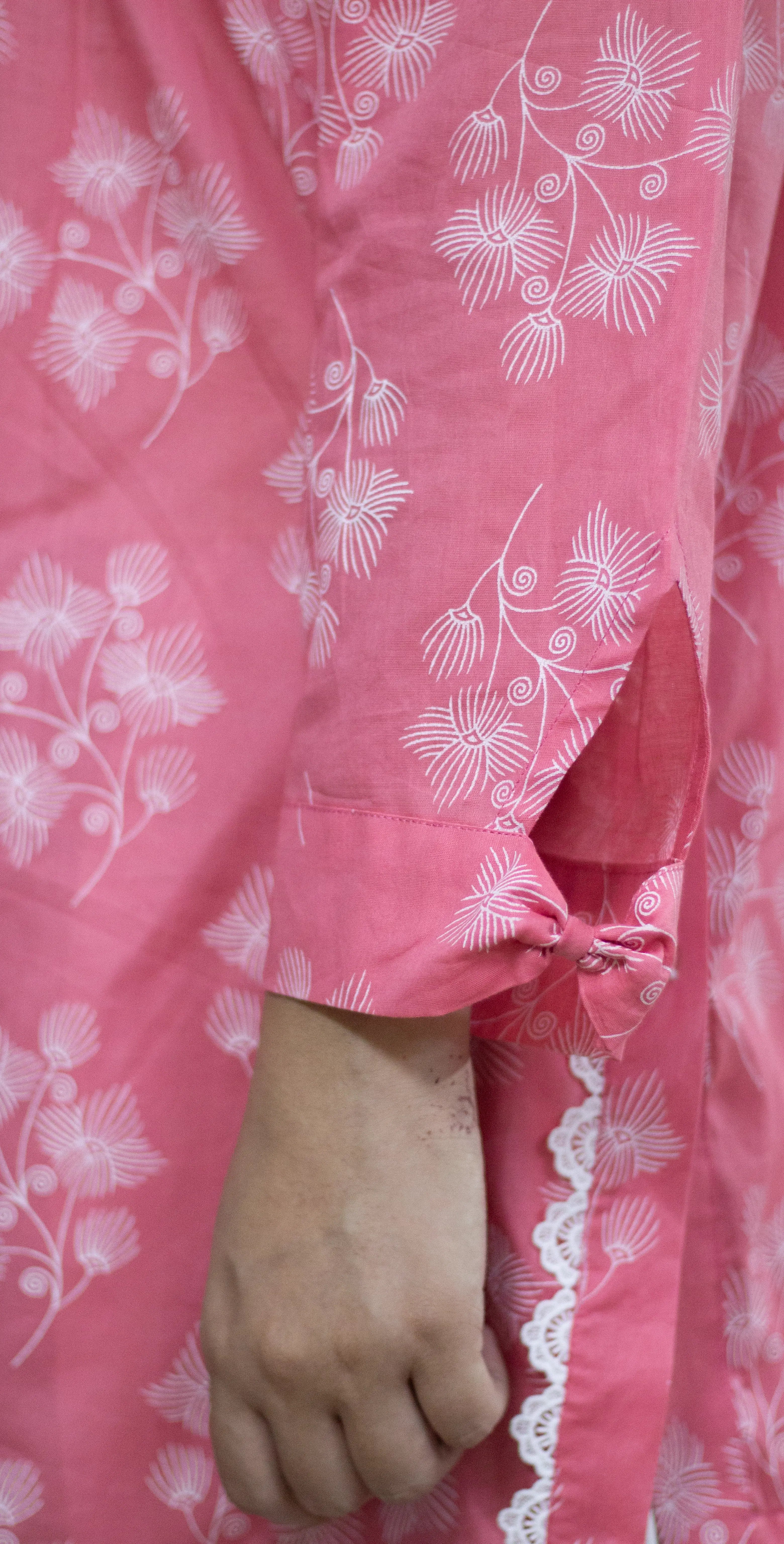 Peach Block Print Set – Stitched 2 Piece