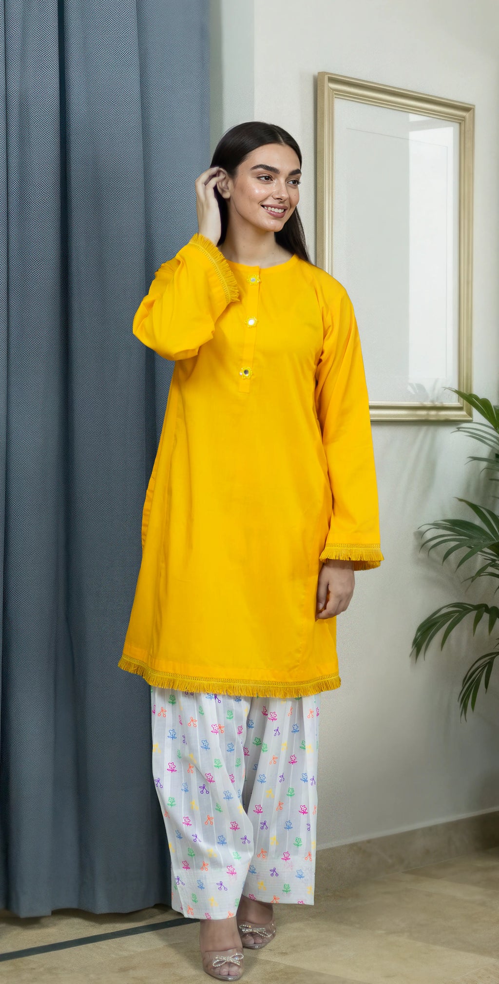 Everyday Yellow Kurta Set - Stitched