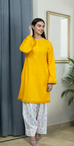 Everyday Yellow Kurta Set - Stitched