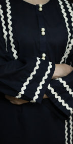 Black Premium Plain Lawn - Stitched 2Piece