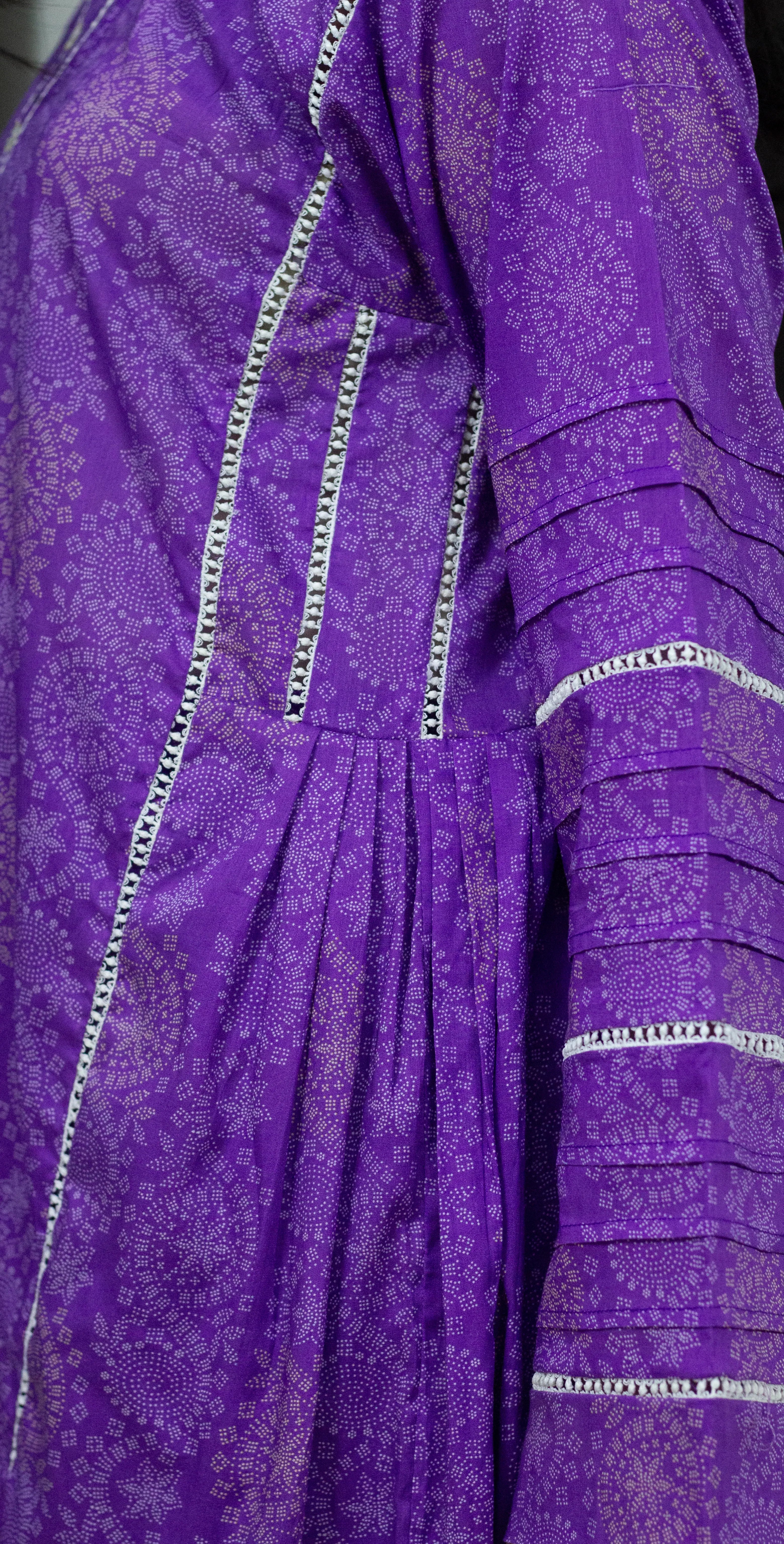 Purple Premium Print Lawn - Stitched 3 Piece