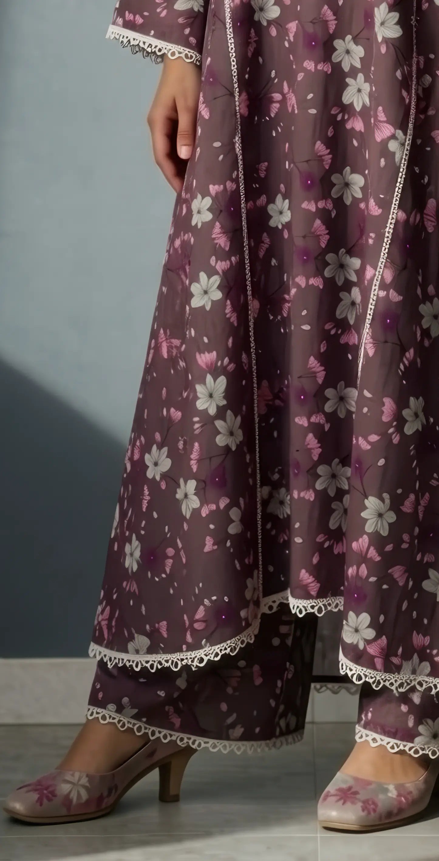 Sufaid Digital Lawn - Stitched 2 pc