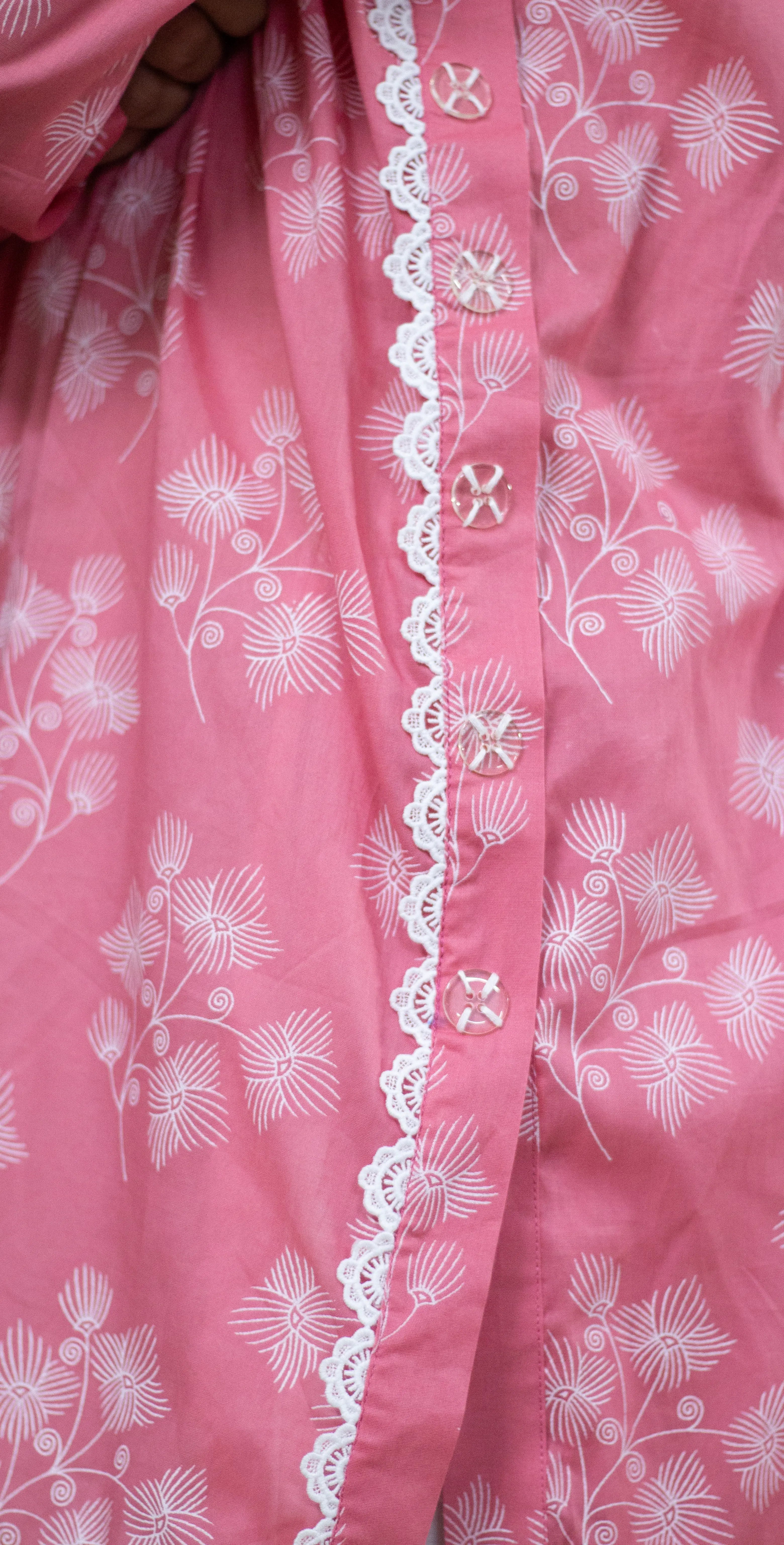 Peach Block Print Set – Stitched 2 Piece