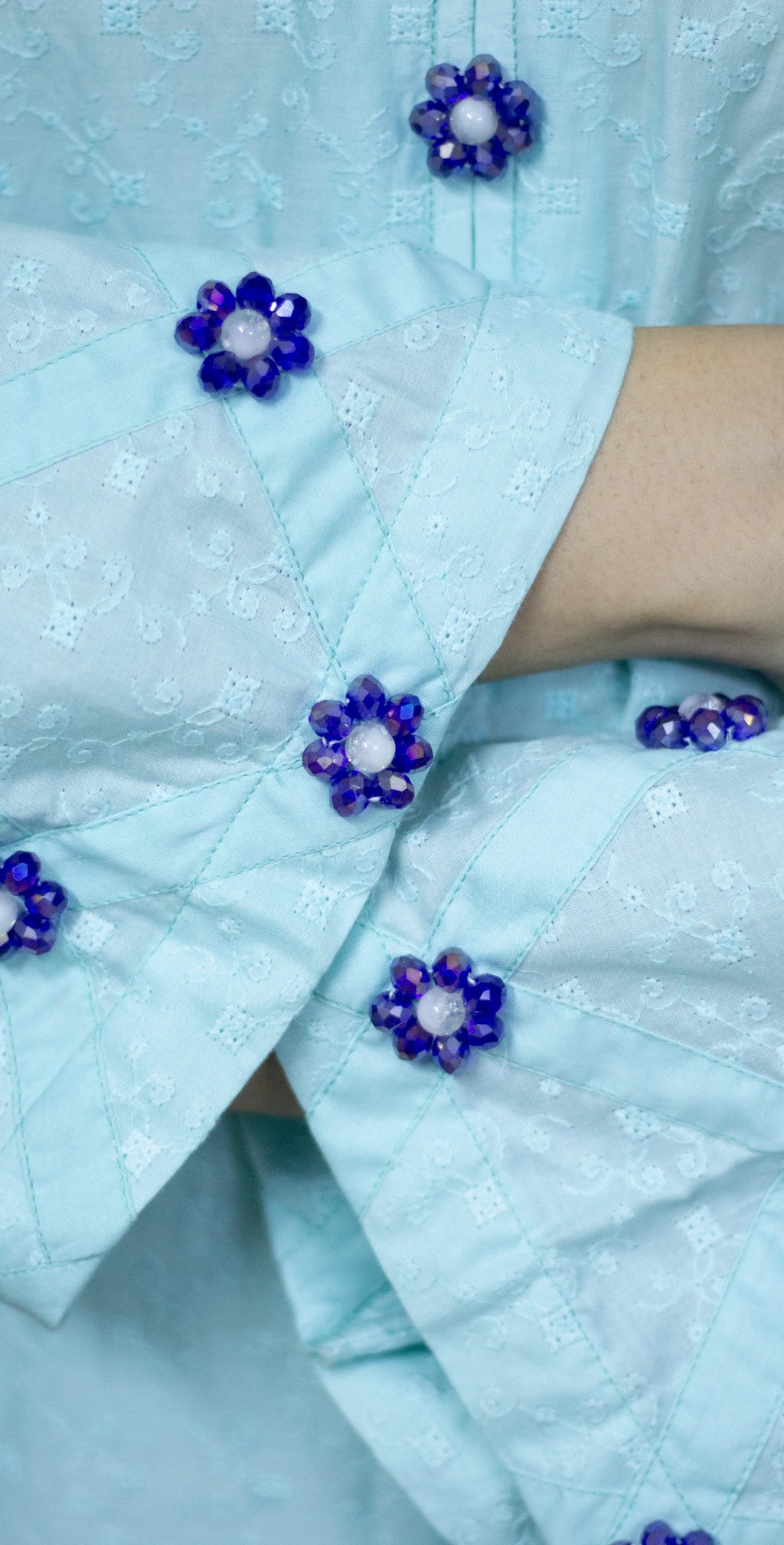 Ice Blue Chicken Kari - Stitched 3 Piece