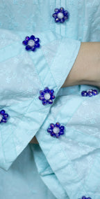 Ice Blue Chicken Kari - Stitched 3 Piece