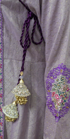 Lavender Dobby Masoori Embroidered -Stitched 3 Piece