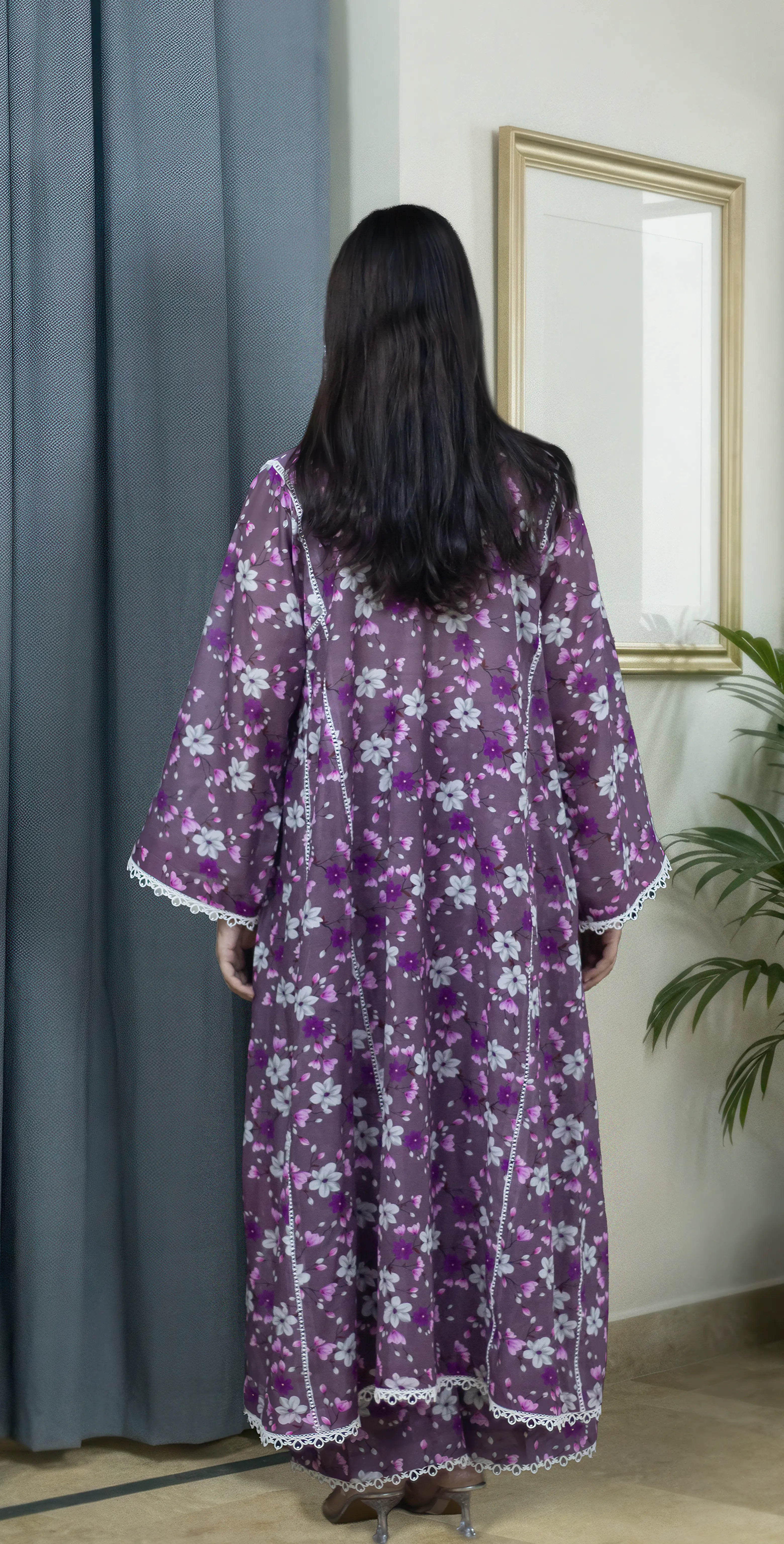 Mauve Purple Digital Lawn - Stitched 2 Piece