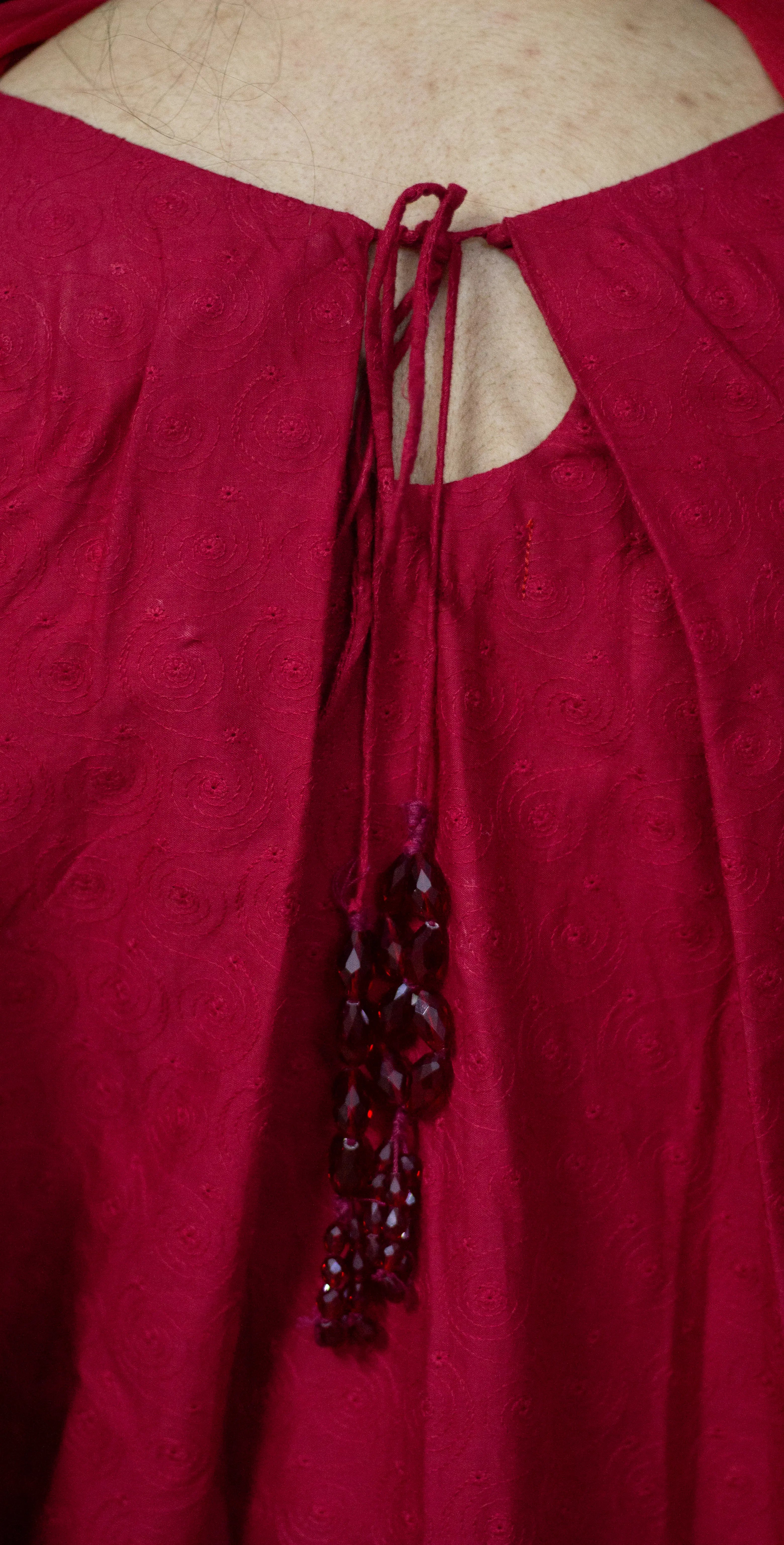 Maroon Red Chicken Kari - Stitched 3 Piece