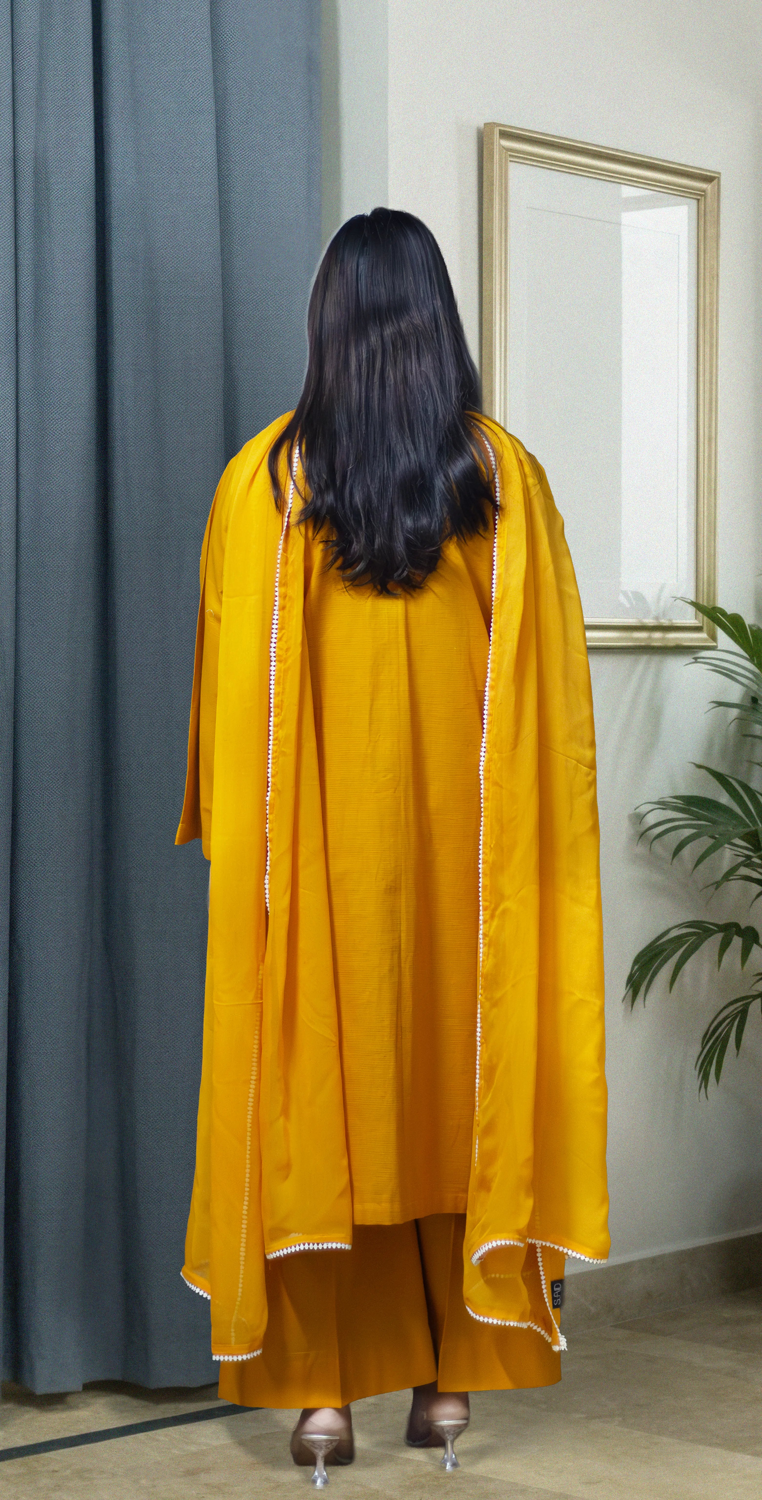 Mustard Rib Lawn Embroidered - Stitched 3 Piece