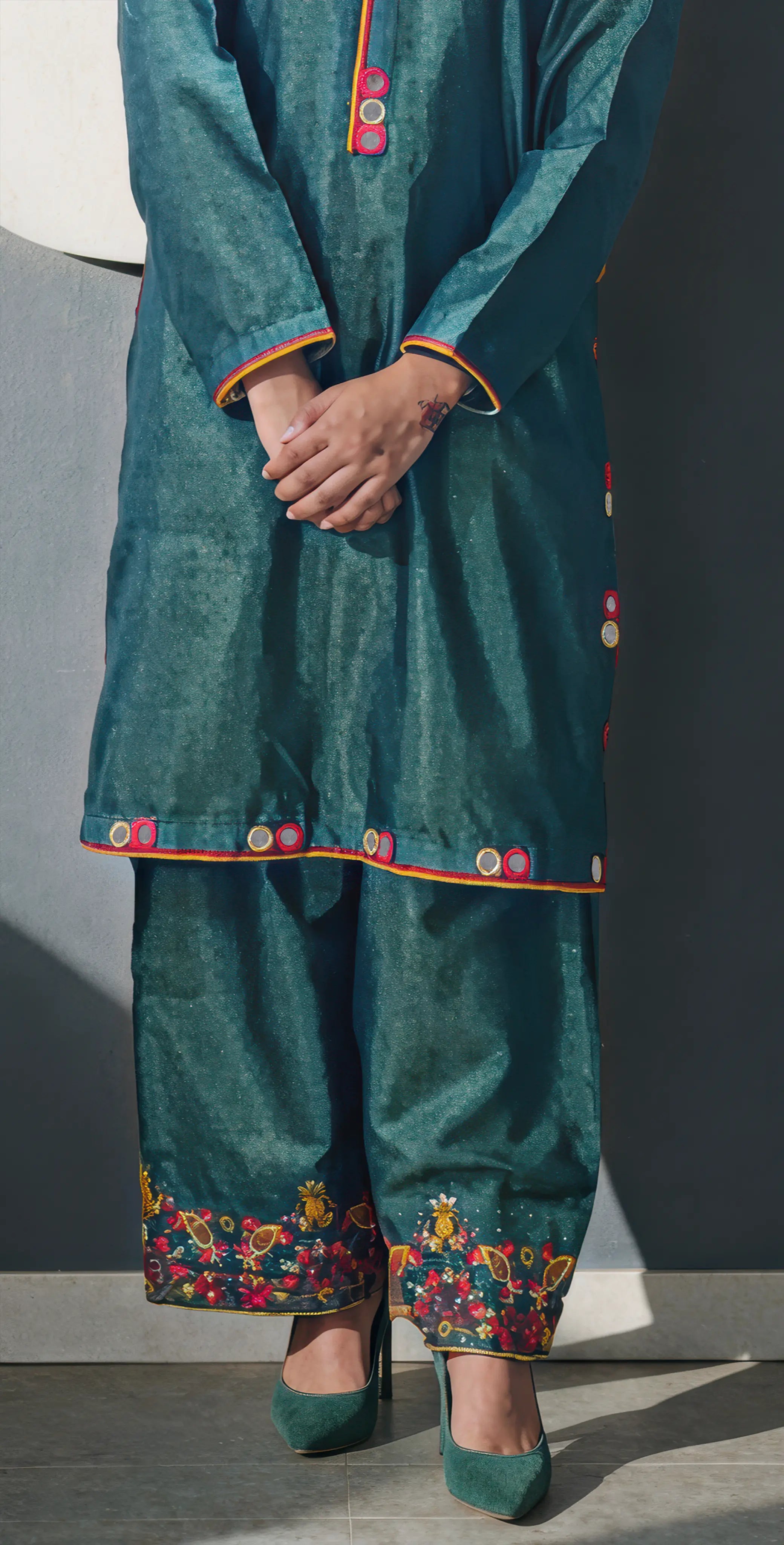 Sufaid Dobby Masoori -Stitched- Embroidered 3pc