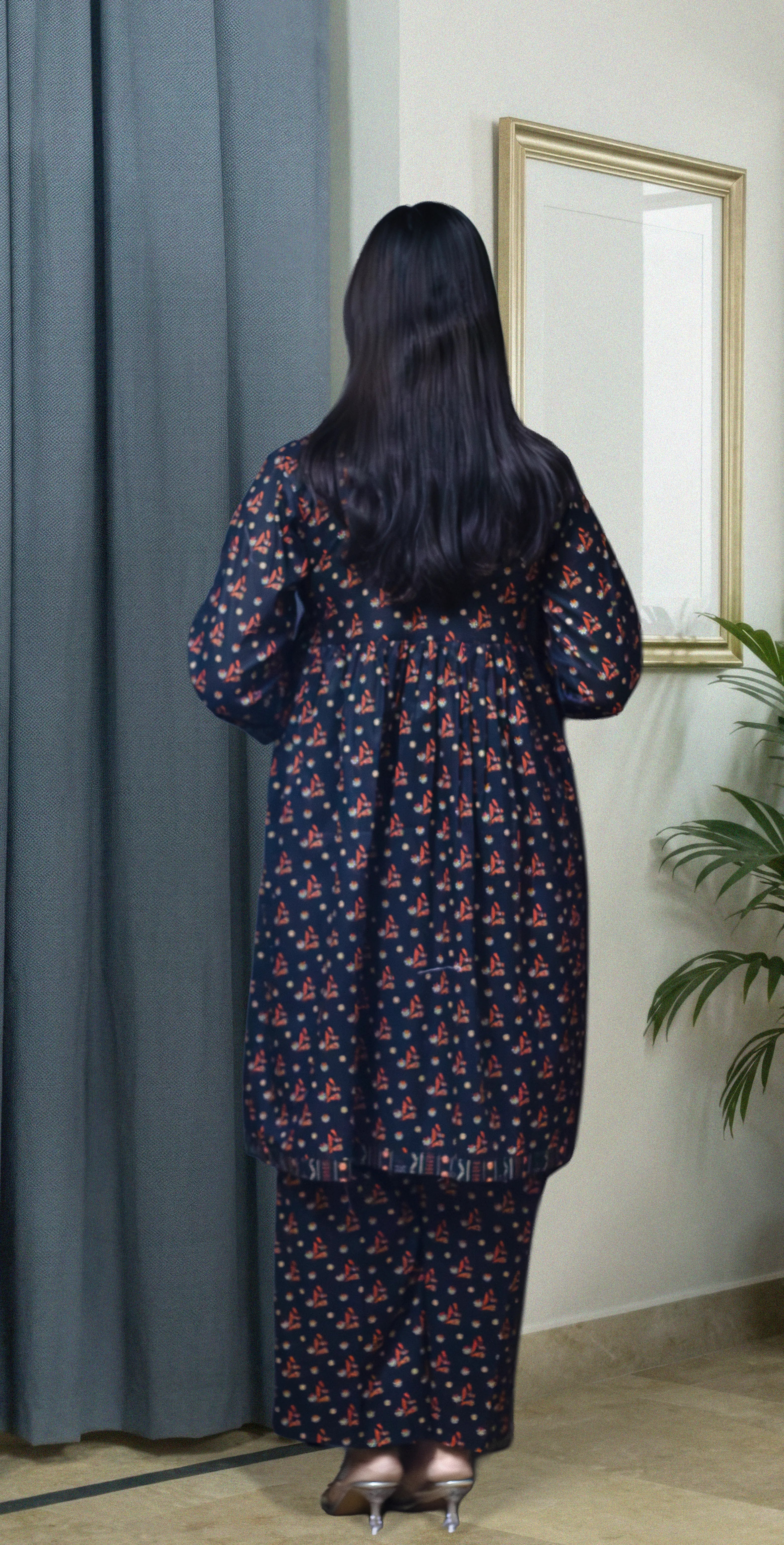 Black Premium Print Lawn  - Stitched 2 Piece