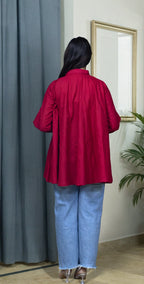 Maroon Chicken Kari Everyday Top - Stitched 1 Piece