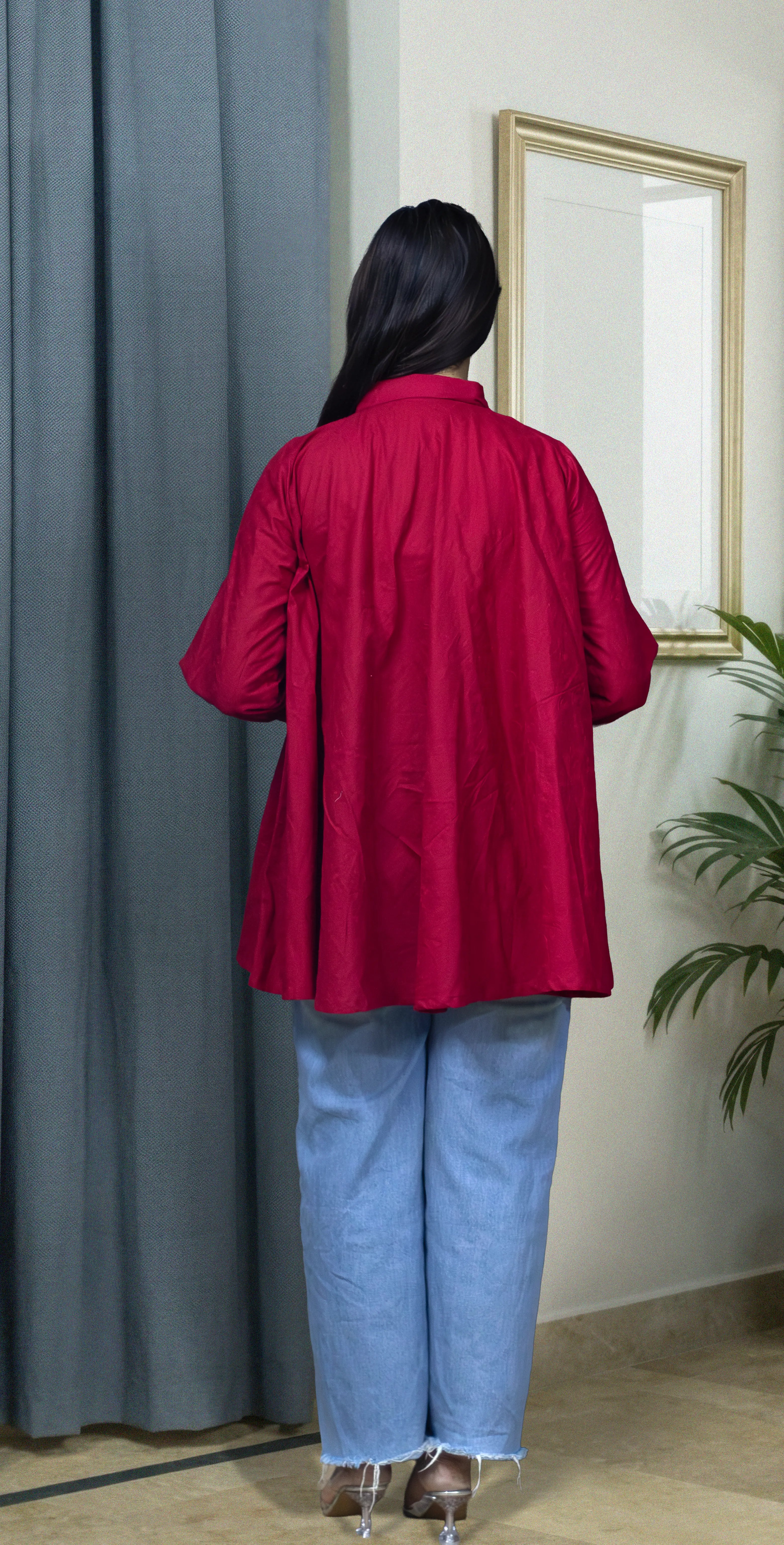 Maroon Chicken Kari Everyday Top - Stitched 1 Piece
