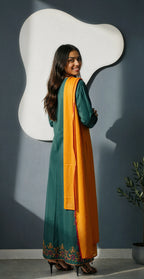 Sufaid Dobby Masoori -Stitched- Embroidered 3pc