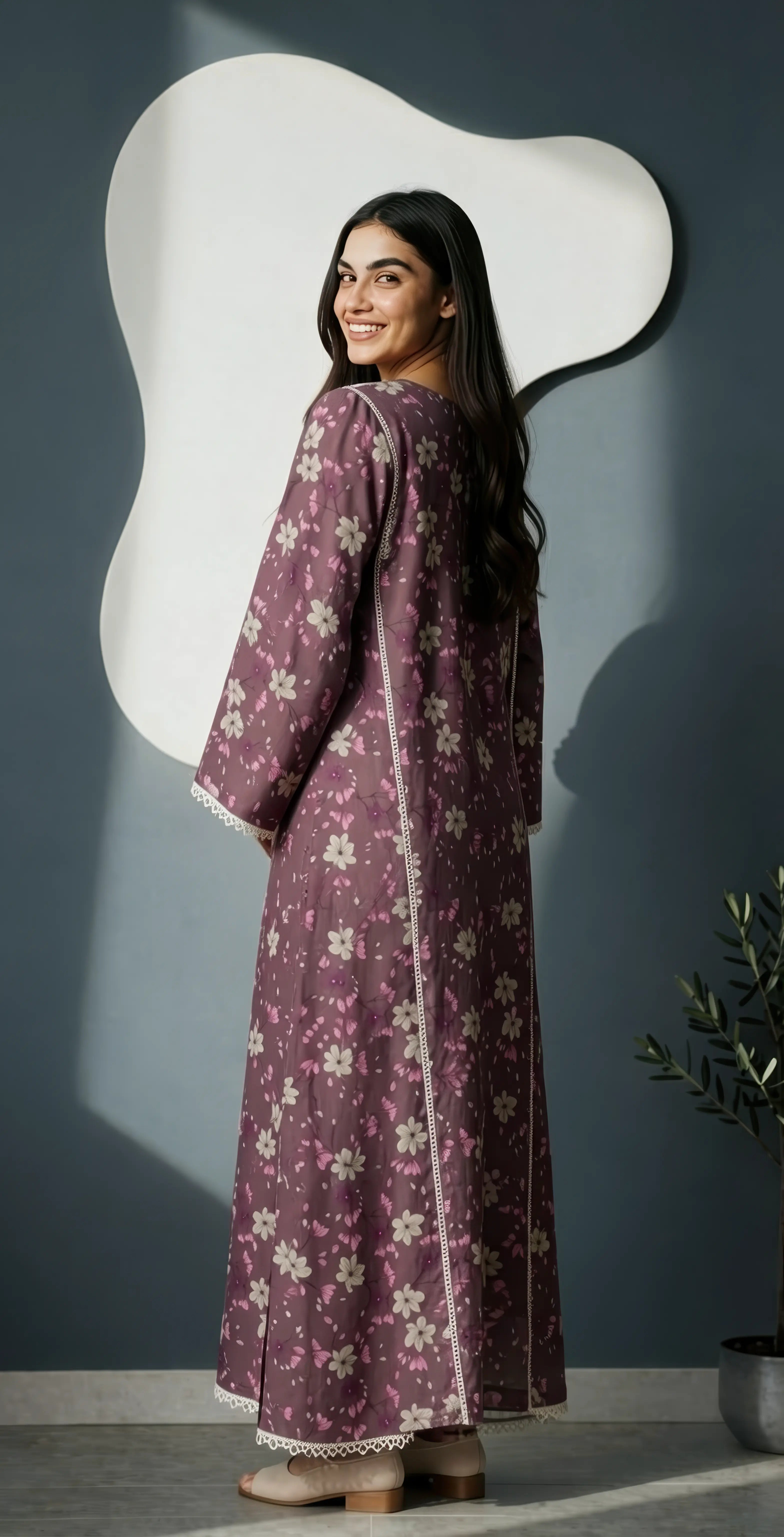 Sufaid Digital Lawn - Stitched 2 pc