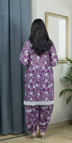 Mauve Purple Digital Lawn – Stitched 2 Piece