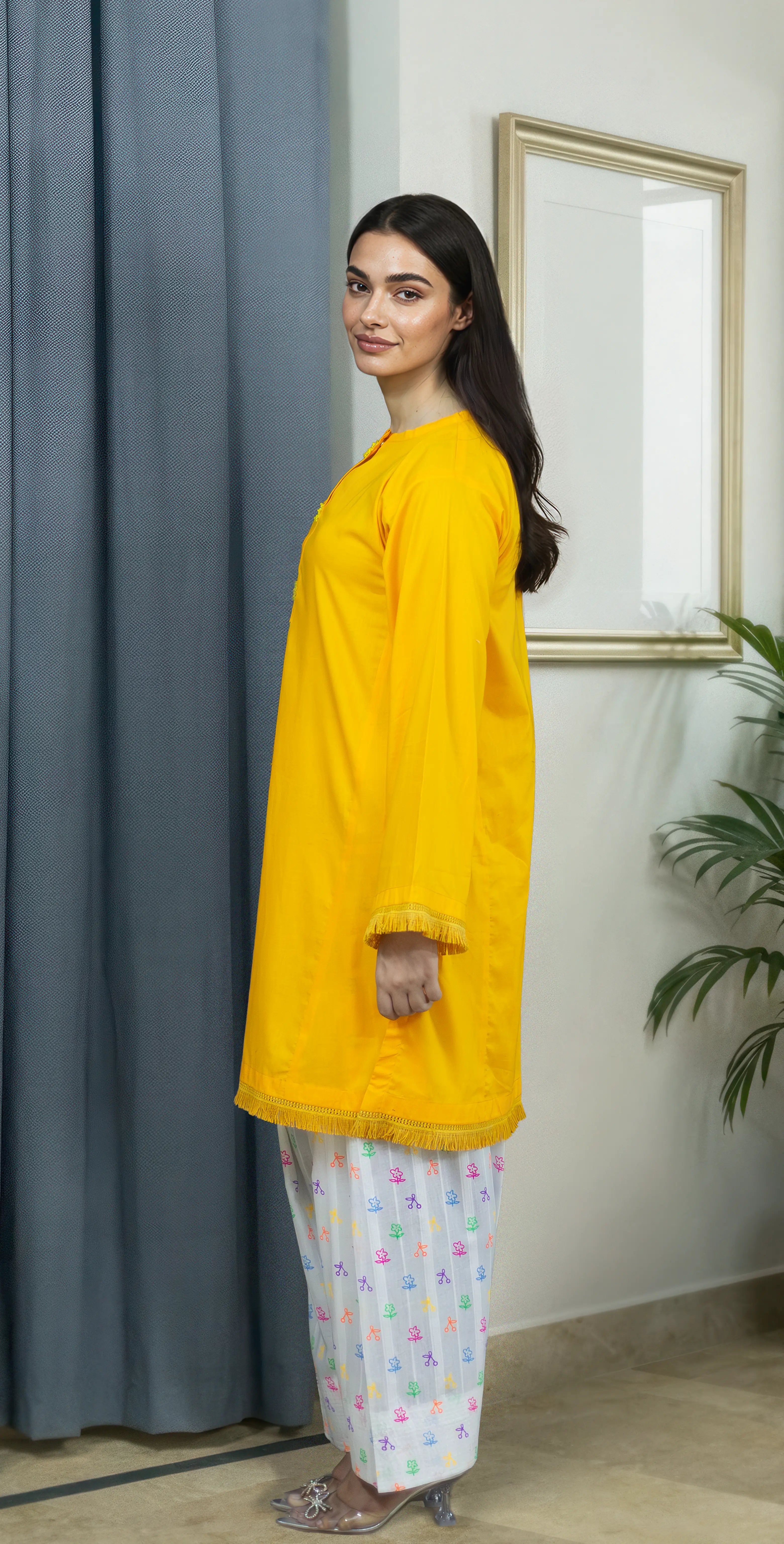 Everyday Yellow Kurta Set - Stitched