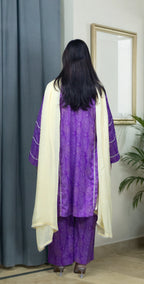 Purple Premium Print Lawn - Stitched 3 Piece