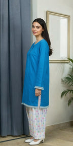 Everyday Blue Kurta Set -Stitched
