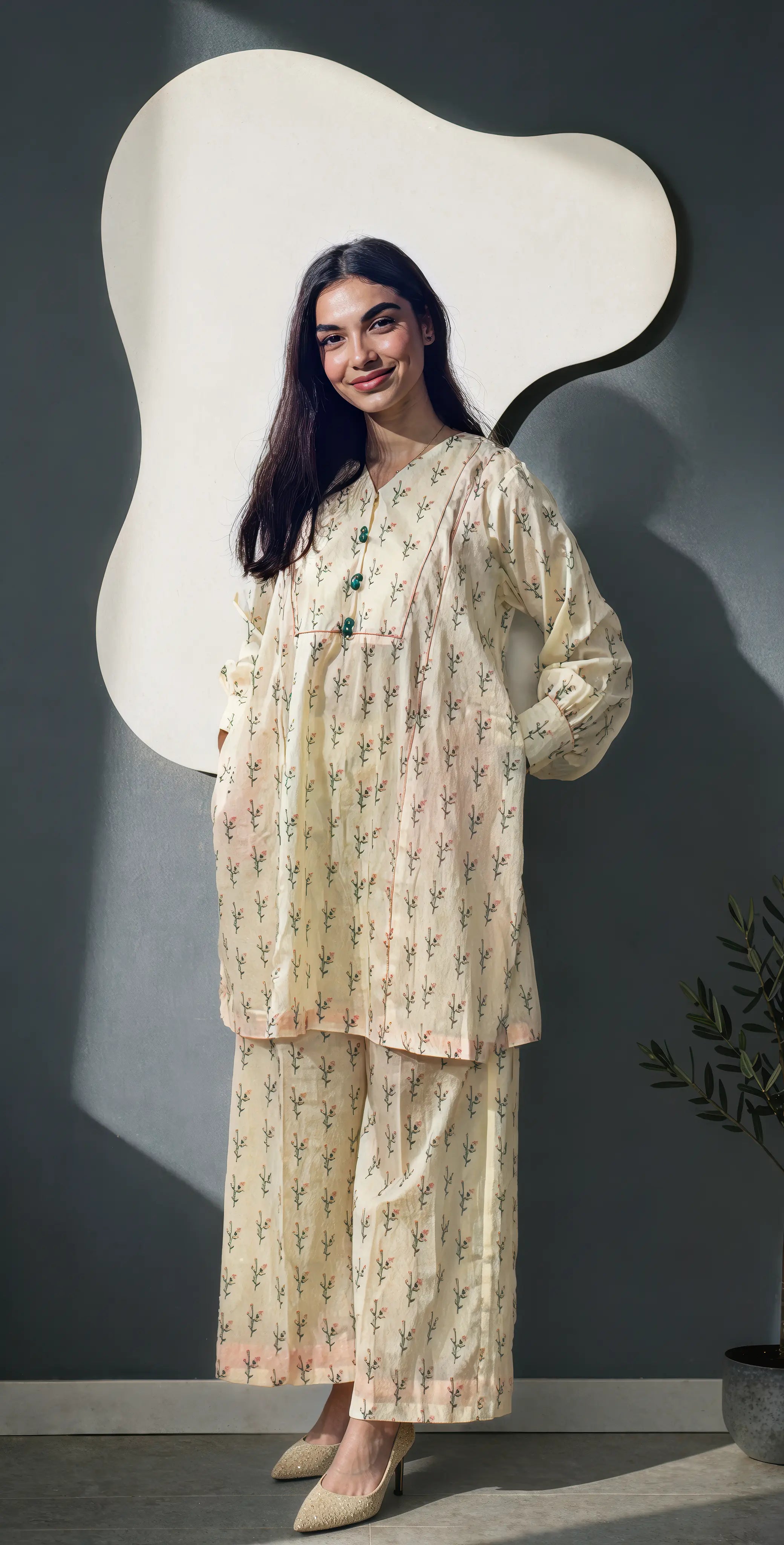 Sufaid Digital Lawn - Stitched 2 pc