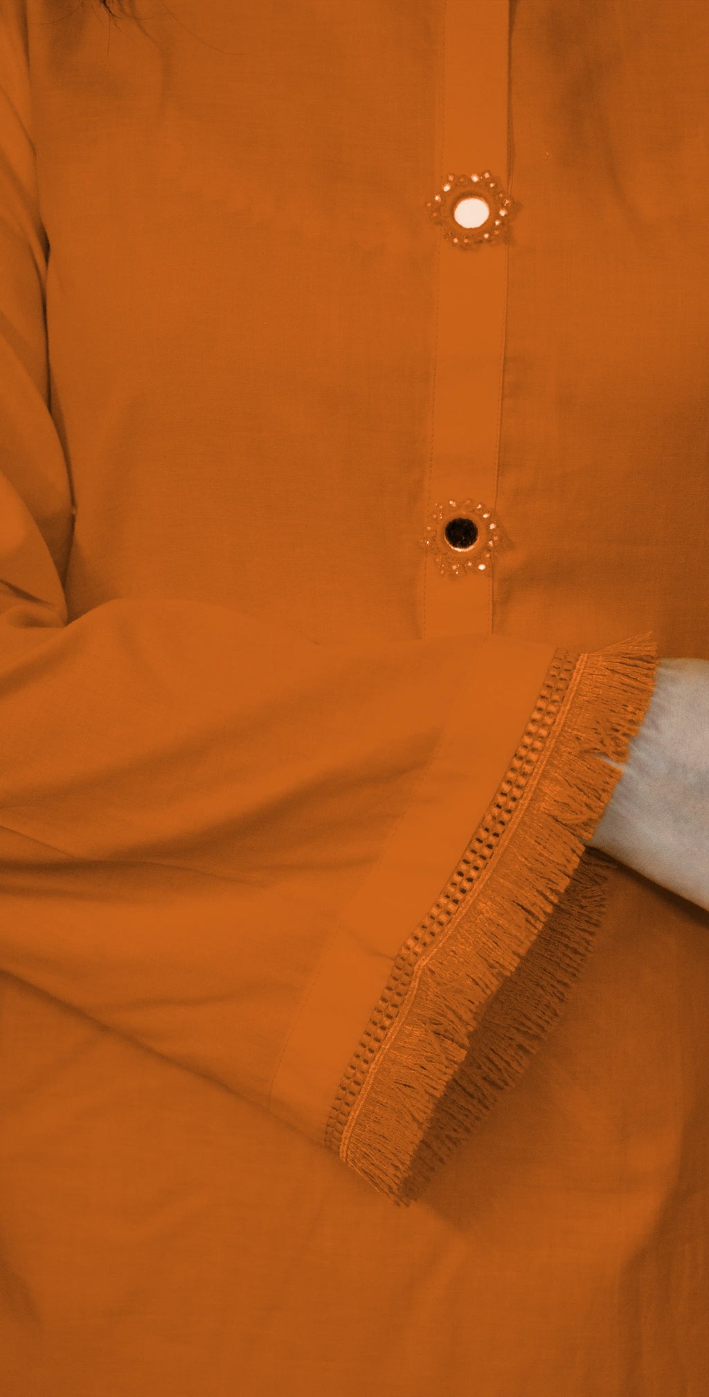 Everyday Orange Kurta Set -Stitched