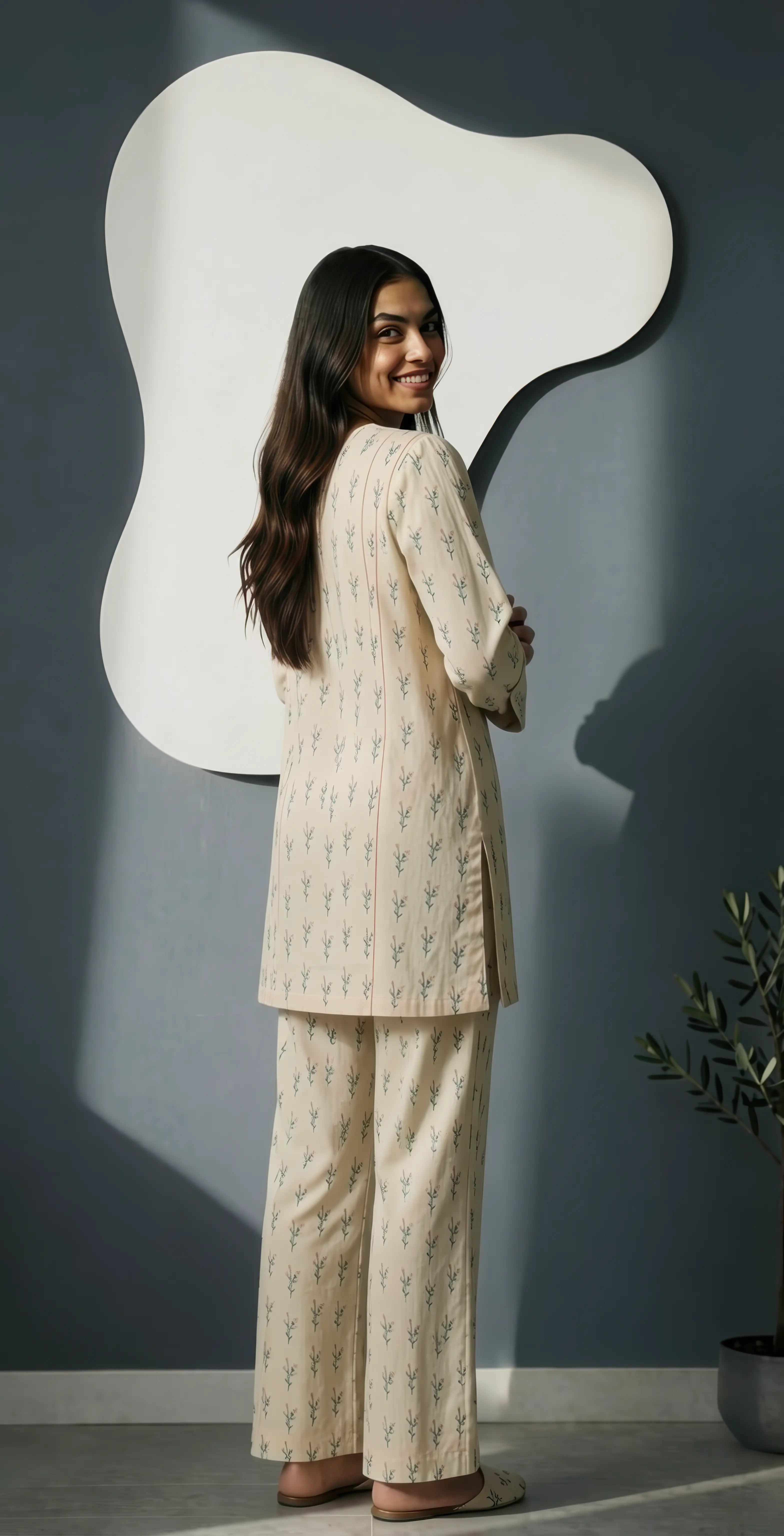 Sufaid Digital Lawn - Stitched 2 pc