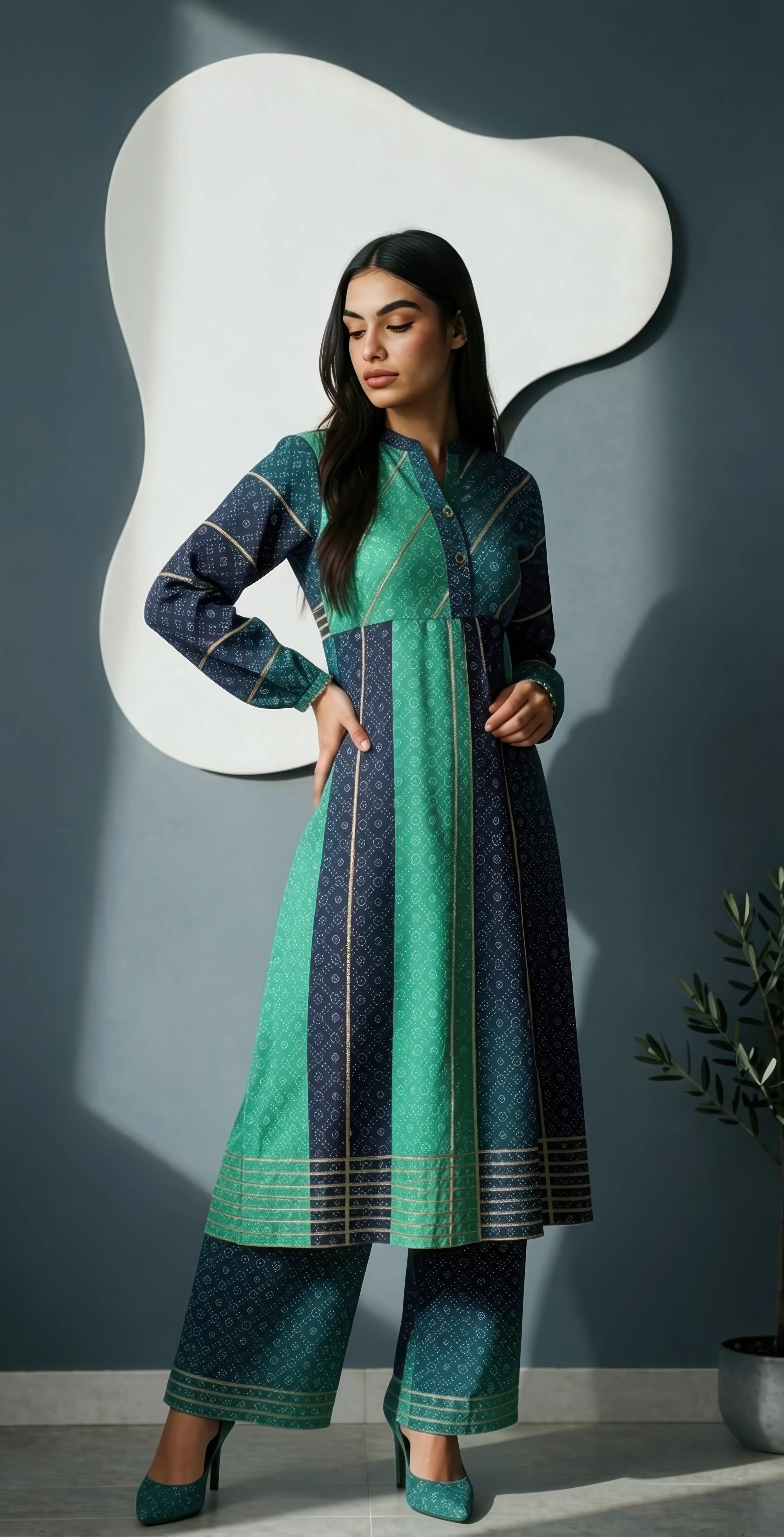 Sufaid Chunri - Stitched Long Frock 1 pc